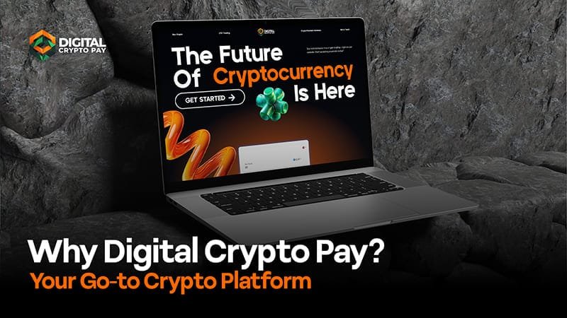 a laptop with the digital crypto pay website displayed
